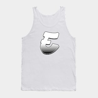 Letter E - White / Grey fade Tank Top